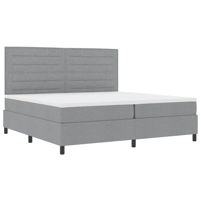Pat cu arcuri cu saltea Gri deschis 200 x 200 cm țesătură - WALTI WALTI