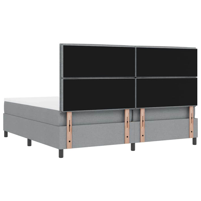 Pat cu arcuri cu saltea Gri deschis 200 x 200 cm țesătură - WALTI WALTI