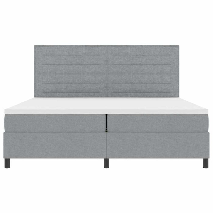 Pat cu arcuri cu saltea Gri deschis 200 x 200 cm țesătură - WALTI WALTI