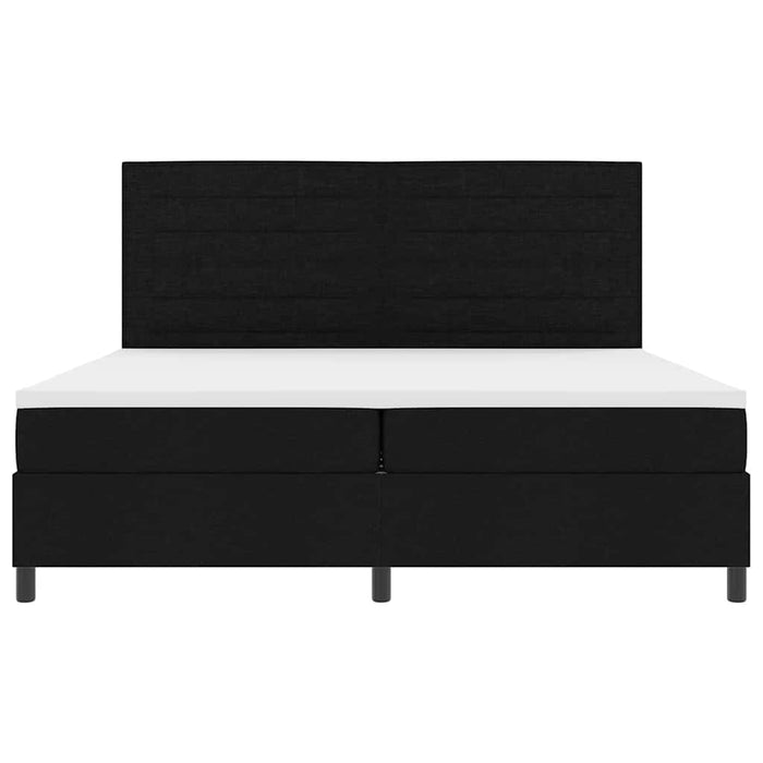 Pat cu arcuri cu saltea Negru 200 x 200 cm țesătură - WALTI WALTI