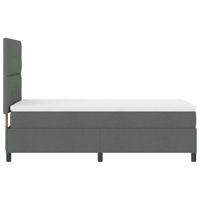 Pat cu arcuri cu headboard Gri închis 90 x 190 cm țesătură WALTI