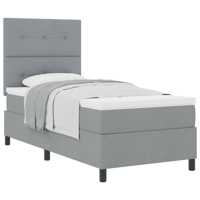 Pat cu arcuri cu saltea Gri deschis 100 x 200 cm țesătură - WALTI WALTI