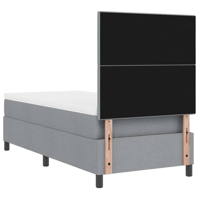 Pat cu arcuri cu saltea Gri deschis 100 x 200 cm țesătură - WALTI WALTI