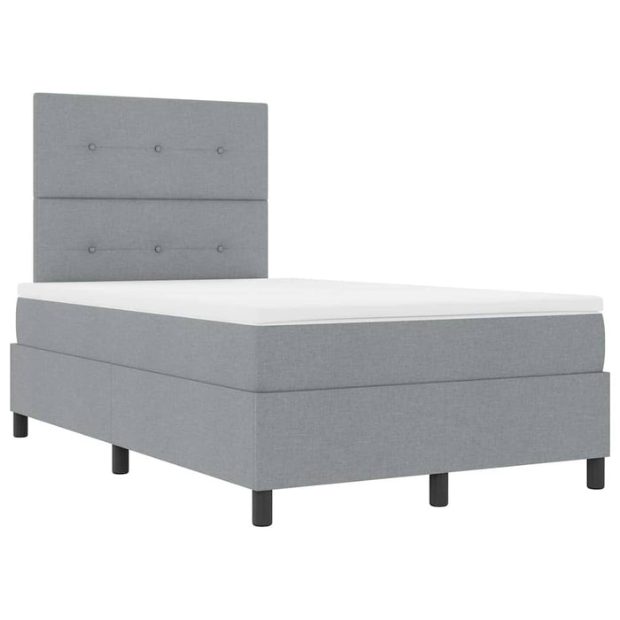 Pat cu arcuri cu headboard Gri deschis 120 x 190 cm țesătură - WALTI WALTI