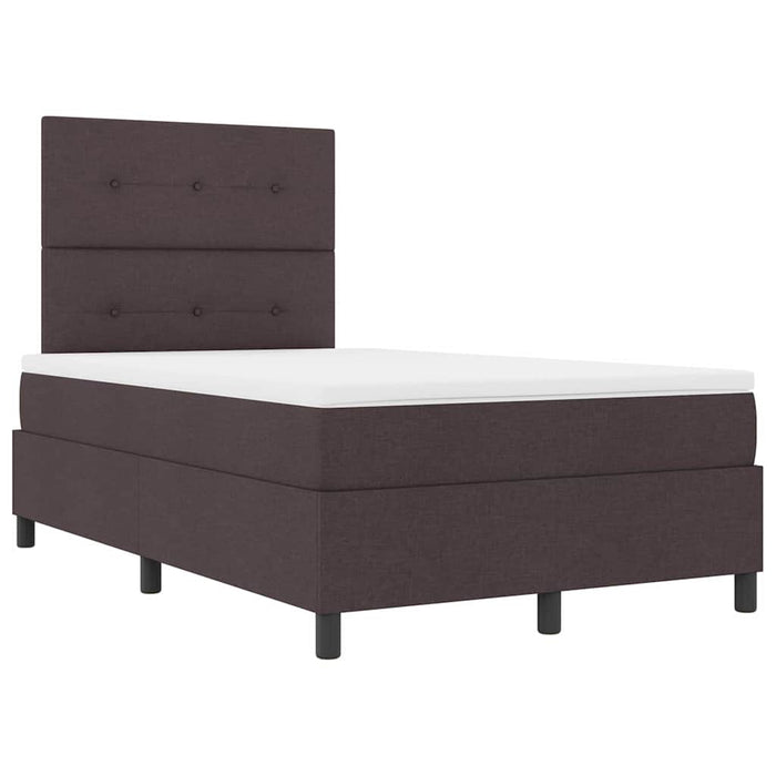 Pat cu arcuri cu headboard Maro închis 120 x 190 cm țesătură - WALTI WALTI