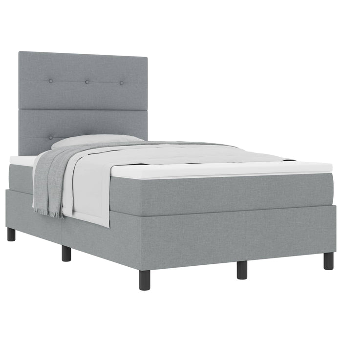 Pat cu arcuri cu headboard Gri deschis 120 x 200 cm țesătură - WALTI WALTI