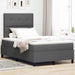 Pat cu arcuri cu headboard Gri închis 120 x 200 cm țesătură - WALTI WALTI