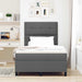 Pat cu arcuri cu headboard Gri închis 120 x 200 cm țesătură - WALTI WALTI