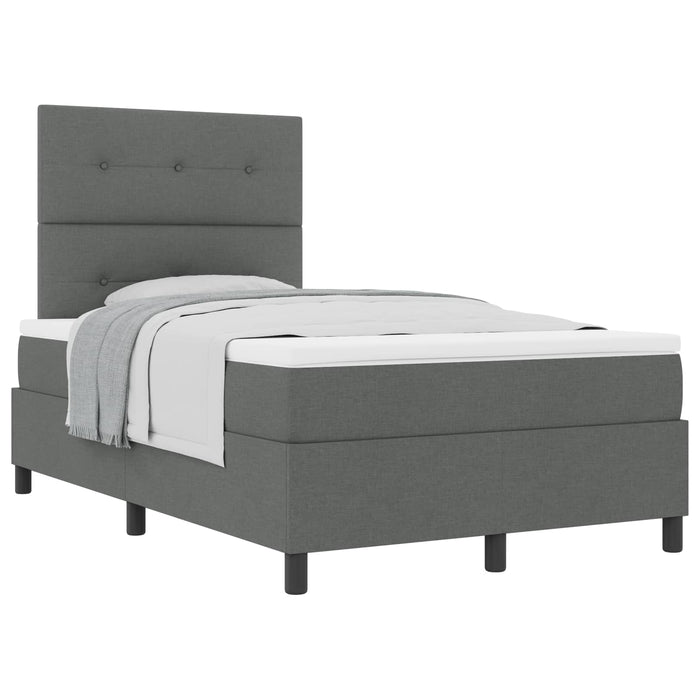 Pat cu arcuri cu headboard Gri închis 120 x 200 cm țesătură - WALTI WALTI