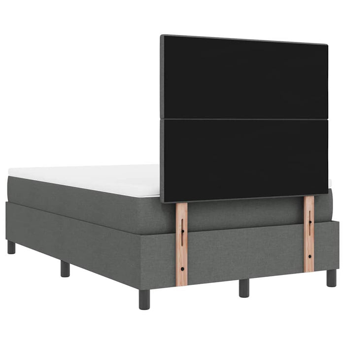 Pat cu arcuri cu headboard Gri închis 120 x 200 cm țesătură - WALTI WALTI