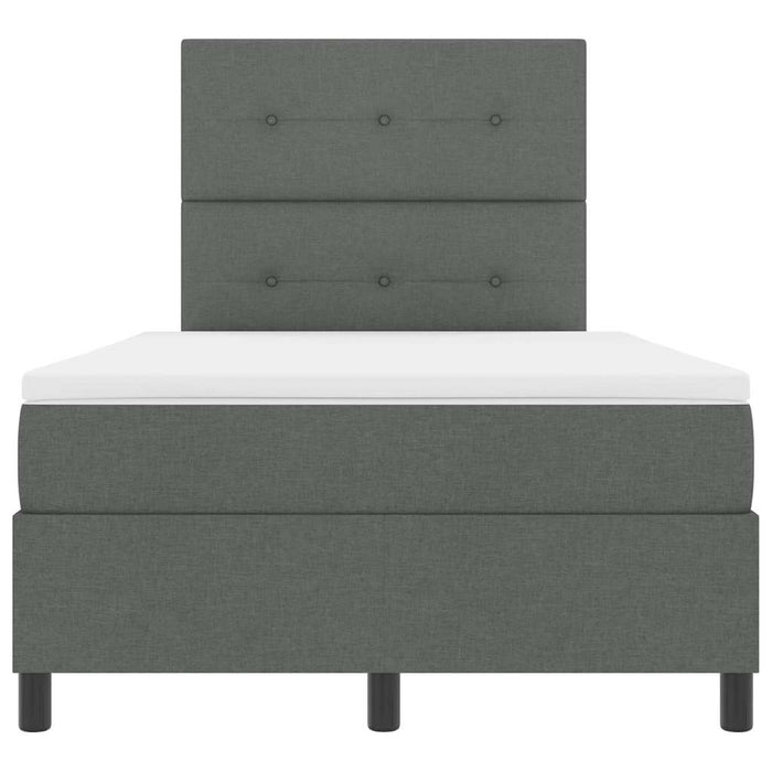 Pat cu arcuri cu headboard Gri închis 120 x 200 cm țesătură - WALTI WALTI