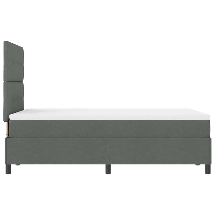 Pat cu arcuri cu headboard Gri închis 120 x 200 cm țesătură - WALTI WALTI