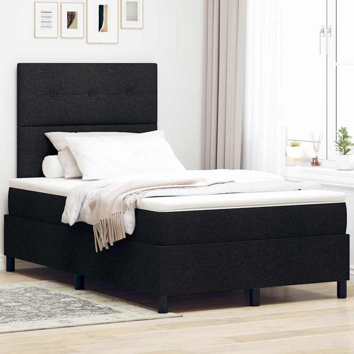 Pat cu arcuri cu headboard Negru 120 x 200 cm țesătură - WALTI WALTI