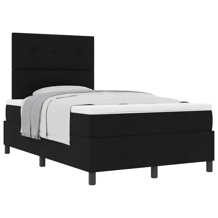 Pat cu arcuri cu headboard Negru 120 x 200 cm țesătură - WALTI WALTI