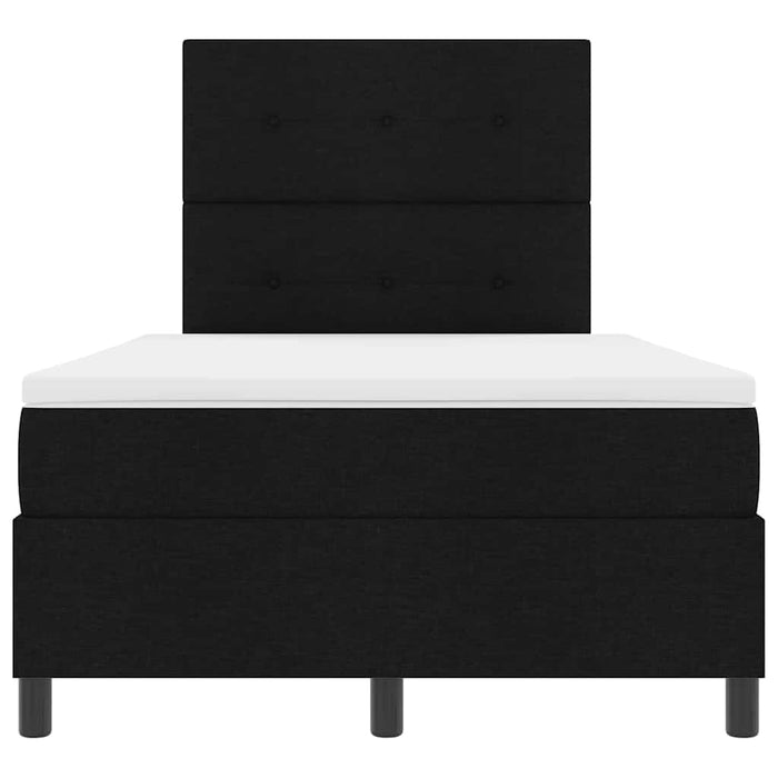 Pat cu arcuri cu headboard Negru 120 x 200 cm țesătură - WALTI WALTI