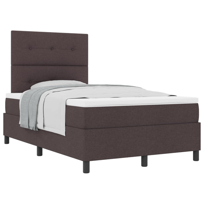 Pat cu arcuri cu headboard Maro închis 120 x 200 cm țesătură - WALTI WALTI