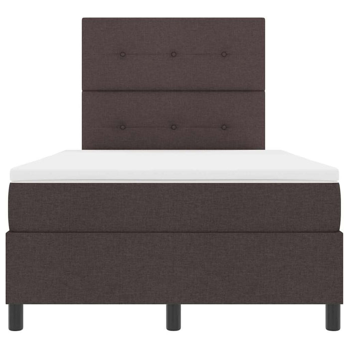 Pat cu arcuri cu headboard Maro închis 120 x 200 cm țesătură - WALTI WALTI