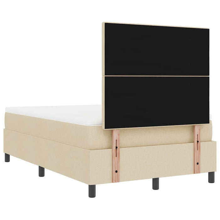 Pat cu arcuri cu saltea cu headboard Crem 120 x 200 cm țesătură - WALTI WALTI