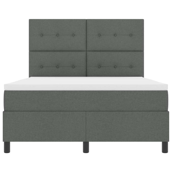 Pat cu arcuri cu saltea Gri închis 140 x 190 cm țesătură - WALTI WALTI