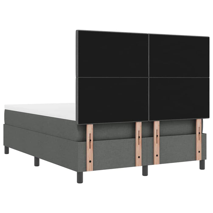Pat cu arcuri cu saltea Gri închis 140 x 200 cm țesătură - WALTI WALTI