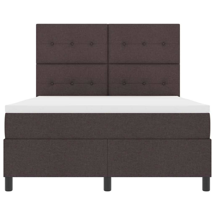 Pat cu arcuri cu saltea Maro închis 140 x 200 cm țesătură - WALTI WALTI
