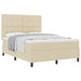 Pat cu arcuri cu saltea cu headboard Crem 160 x 200 cm țesătură - WALTI WALTI