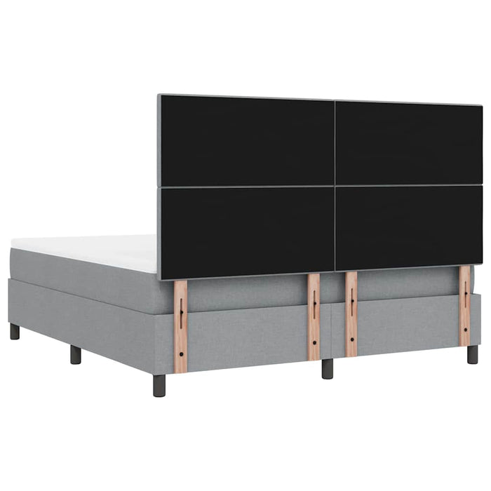 Pat cu arcuri cu saltea Gri deschis 180 x 200 cm țesătură - WALTI WALTI