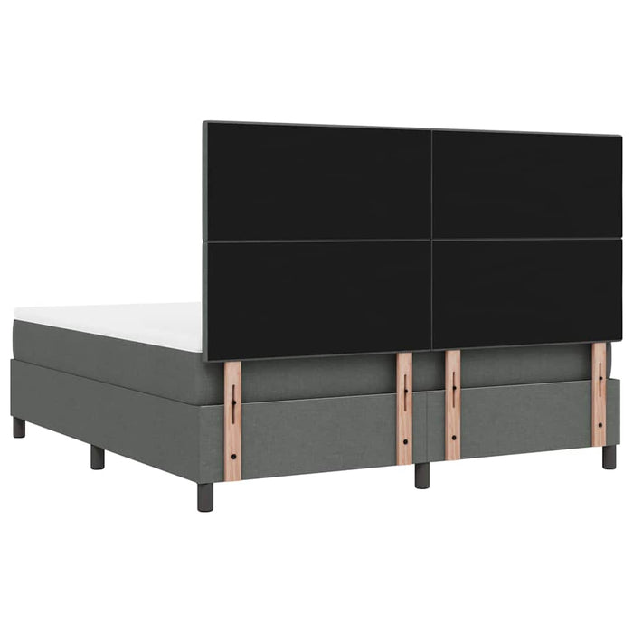 Pat cu arcuri cu headboard Gri închis 180 x 200 cm țesătură WALTI