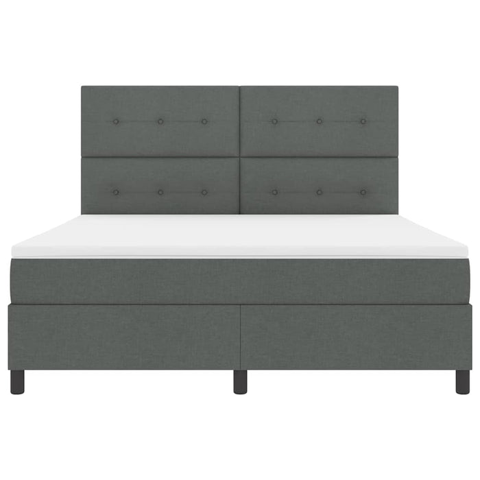 Pat cu arcuri cu headboard Gri închis 180 x 200 cm țesătură WALTI