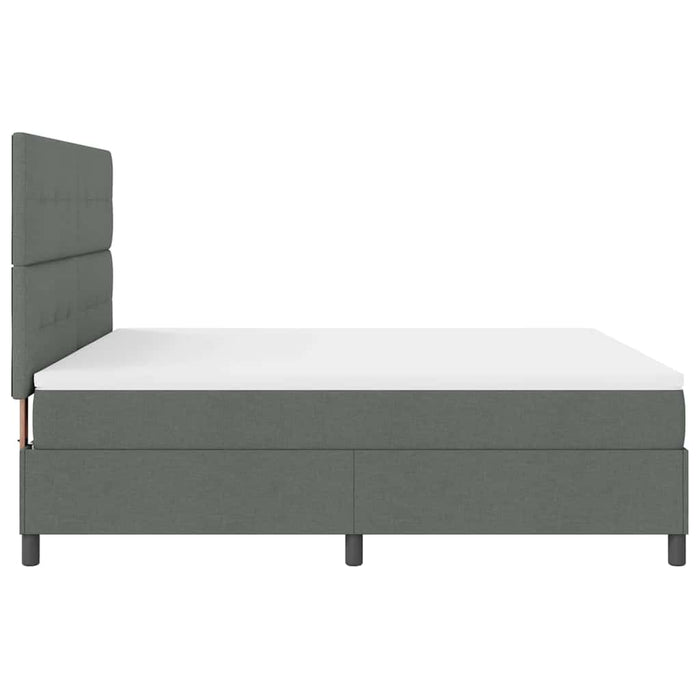 Pat cu arcuri cu headboard Gri închis 180 x 200 cm țesătură WALTI