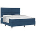 Pat cu arcuri cu headboard albastru 180 x 200 cm țesătură - WALTI WALTI