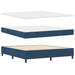 Pat cu arcuri cu headboard albastru 180 x 200 cm țesătură - WALTI WALTI