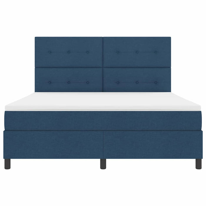 Pat cu arcuri cu headboard albastru 180 x 200 cm țesătură - WALTI WALTI