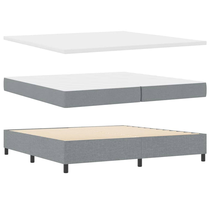 Pat cu arcuri cu headboard Gri deschis 200 x 200 cm țesătură WALTI