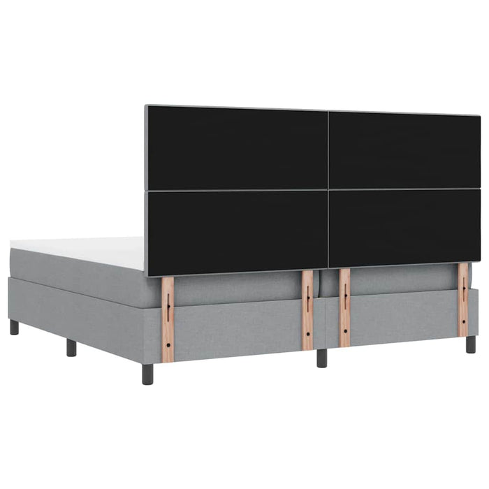 Pat cu arcuri cu headboard Gri deschis 200 x 200 cm țesătură WALTI