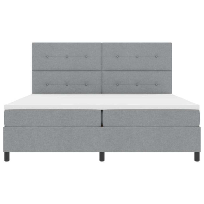 Pat cu arcuri cu headboard Gri deschis 200 x 200 cm țesătură WALTI