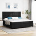 Pat cu arcuri cu headboard Negru 200 x 200 cm țesătură - WALTI WALTI