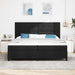 Pat cu arcuri cu headboard Negru 200 x 200 cm țesătură - WALTI WALTI