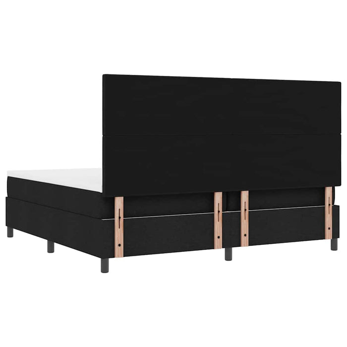 Pat cu arcuri cu headboard Negru 200 x 200 cm țesătură - WALTI WALTI