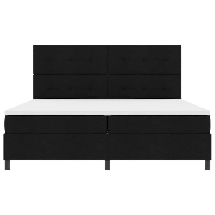Pat cu arcuri cu headboard Negru 200 x 200 cm țesătură - WALTI WALTI