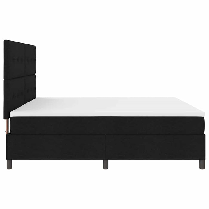 Pat cu arcuri cu headboard Negru 200 x 200 cm țesătură - WALTI WALTI