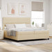 Pat cu arcuri cu saltea cu headboard Crem 200 x 200 cm țesătură - WALTI WALTI