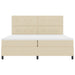 Pat cu arcuri cu saltea cu headboard Crem 200 x 200 cm țesătură - WALTI WALTI