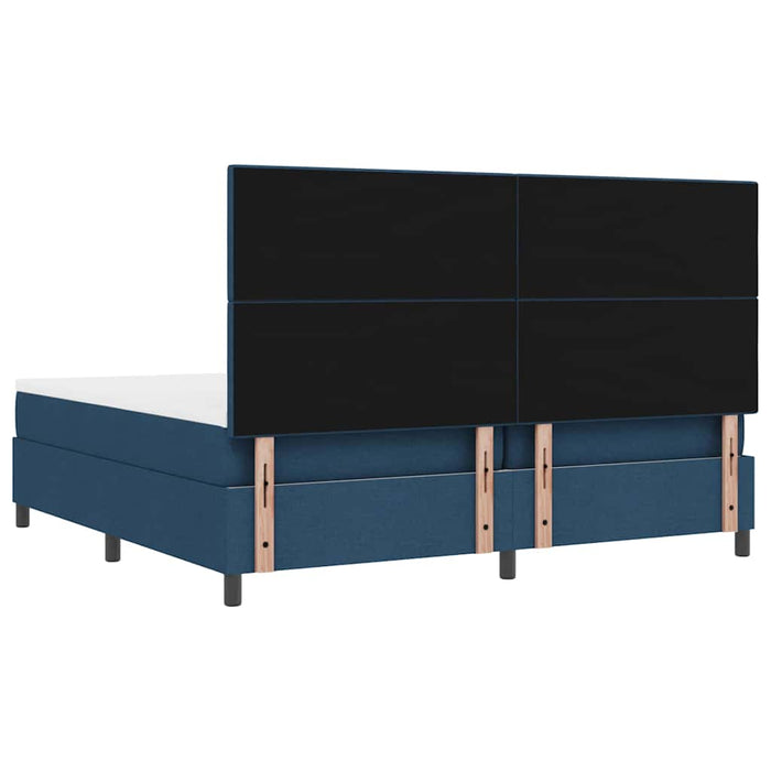 Pat cu arcuri cu saltea albastru 200 x 200 cm țesătură - WALTI WALTI