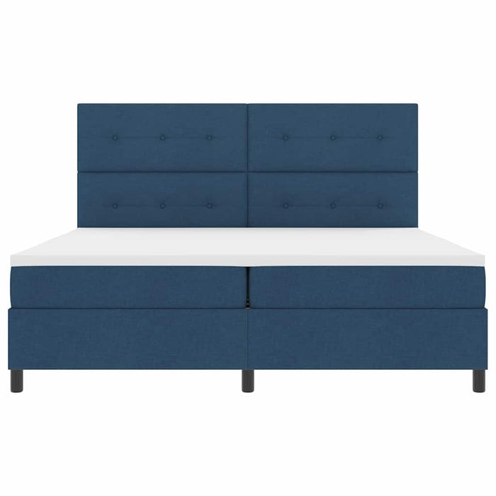 Pat cu arcuri cu saltea albastru 200 x 200 cm țesătură - WALTI WALTI