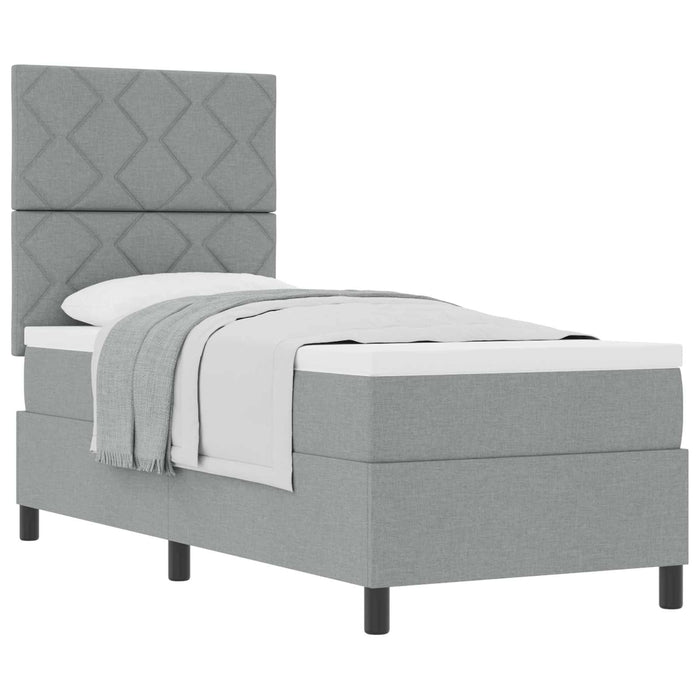 Pat cu arcuri cu saltea Gri deschis 80 x 200 cm țesătură - WALTI WALTI