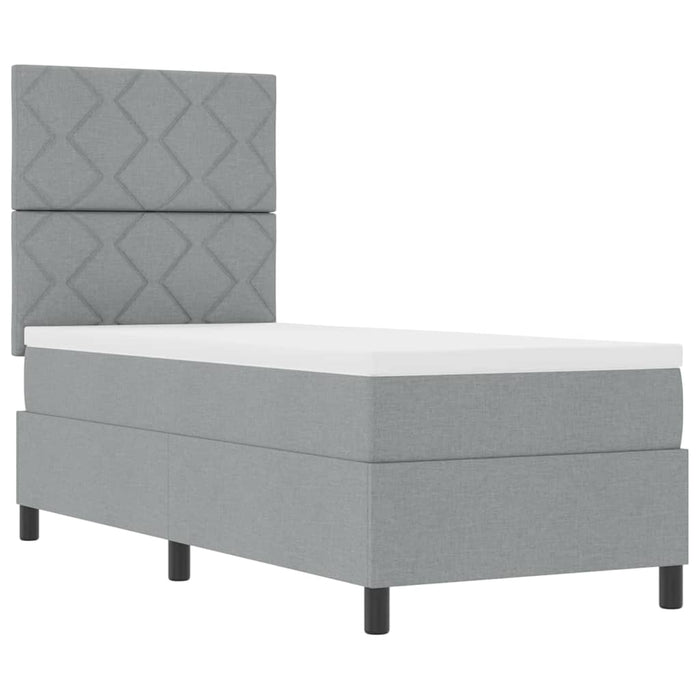 Pat cu arcuri cu saltea Gri deschis 80 x 200 cm țesătură - WALTI WALTI