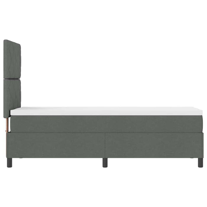 Pat cu arcuri cu headboard Gri închis 80 x 200 cm țesătură WALTI