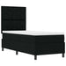 Pat cu arcuri cu headboard Negru 80 x 200 cm țesătură - WALTI WALTI