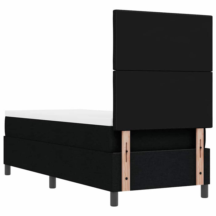 Pat cu arcuri cu headboard Negru 80 x 200 cm țesătură - WALTI WALTI